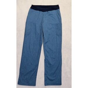 Butter Soft Originals Womens Scrub Pants M Straight Blue Elastic Waist Stretch d